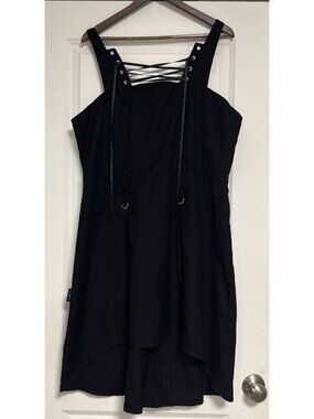 Royal Bones By Daang Skeleton Solid Black Gothic Punk Emo Corset Dress 2XL